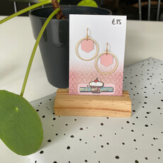le marché sucré Le marché sucré: oorbellen - goud + lichtroze