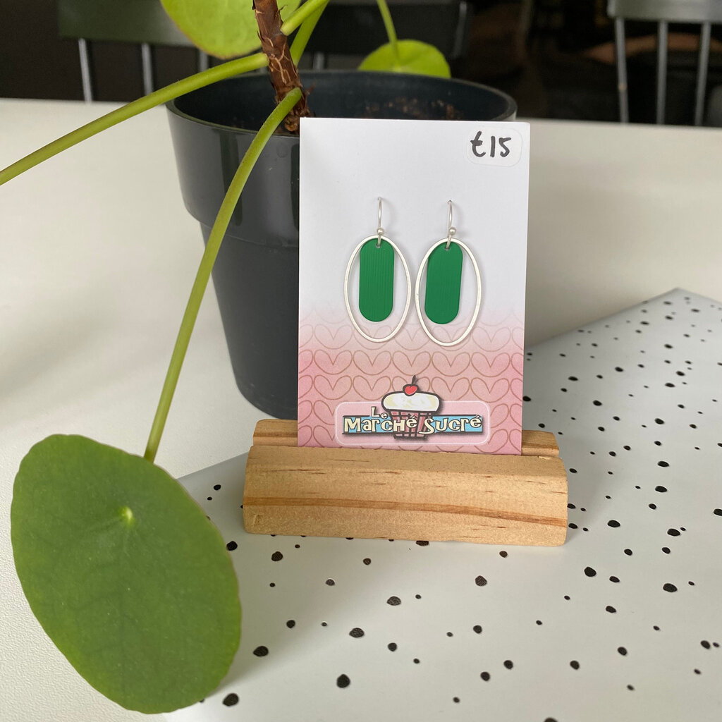 le marché sucré Le marché sucré: oorbellen - zilver + groen