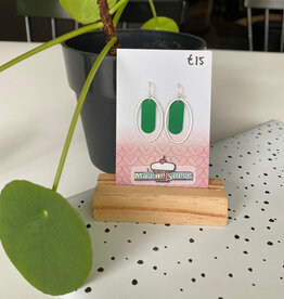 le marché sucré Le marché sucré: oorbellen - zilver + groen