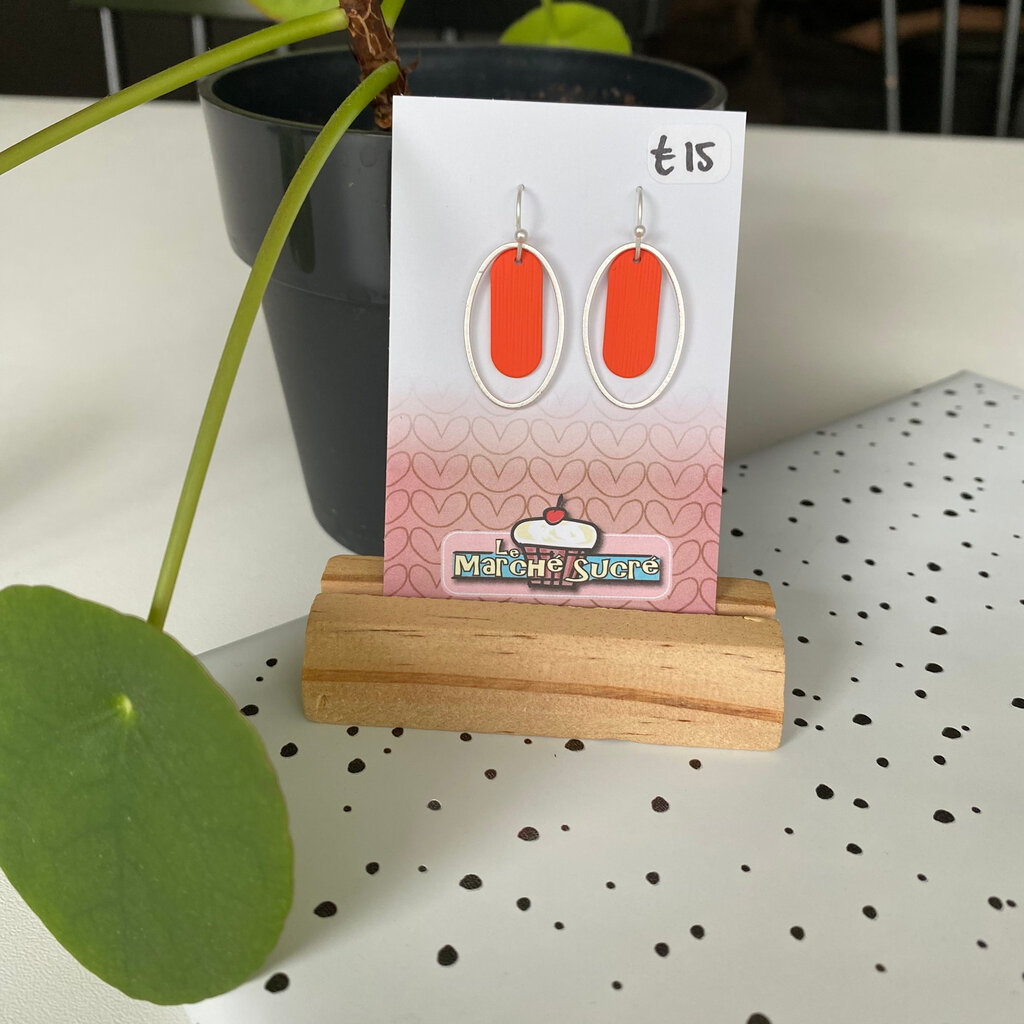 le marché sucré Le marché sucré: oorbellen - zilver + oranje