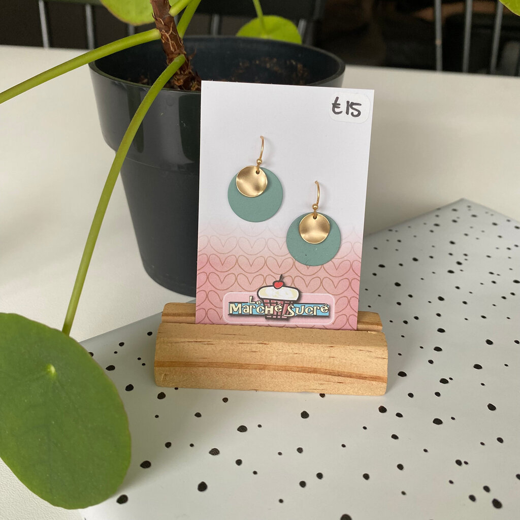 le marché sucré Le marché sucré: oorbellen - goud + ijsblauw