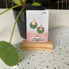 le marché sucré Le marché sucré: oorbellen - goud + zeegroen