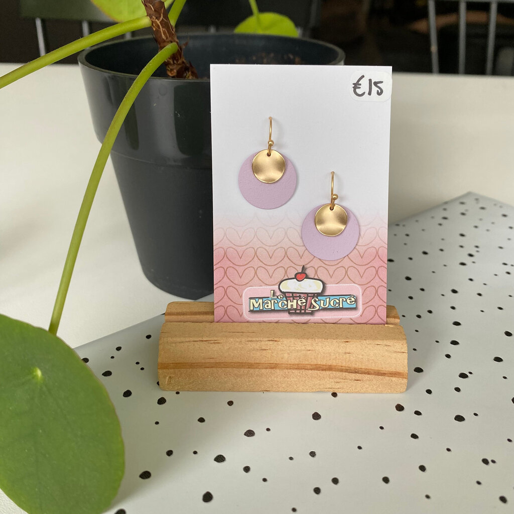 le marché sucré Le marché sucré: oorbellen - goud + lila