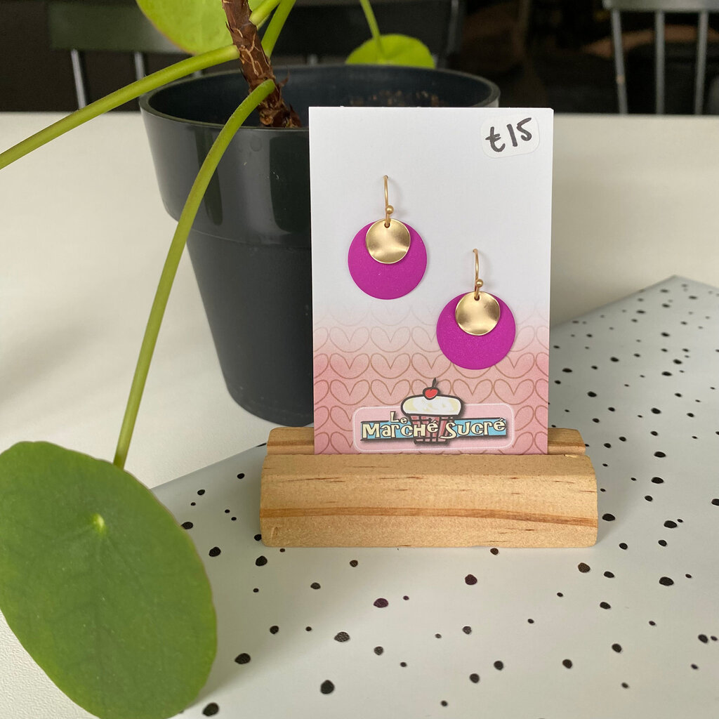 le marché sucré Le marché sucré: oorbellen - goud + felpaars