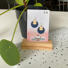 le marché sucré Le marché sucré: oorbellen - goud + donkerblauw