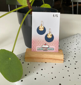 le marché sucré Le marché sucré: oorbellen - goud + donkerblauw