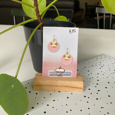 le marché sucré Le marché sucré: oorbellen - goud + lichtroze