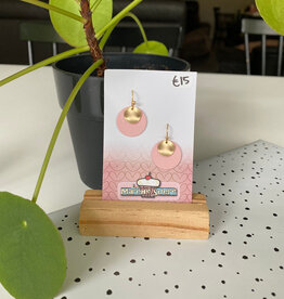 le marché sucré Le marché sucré: oorbellen - goud + lichtroze