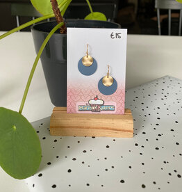 le marché sucré Le marché sucré: oorbellen - goud + jeansblauw