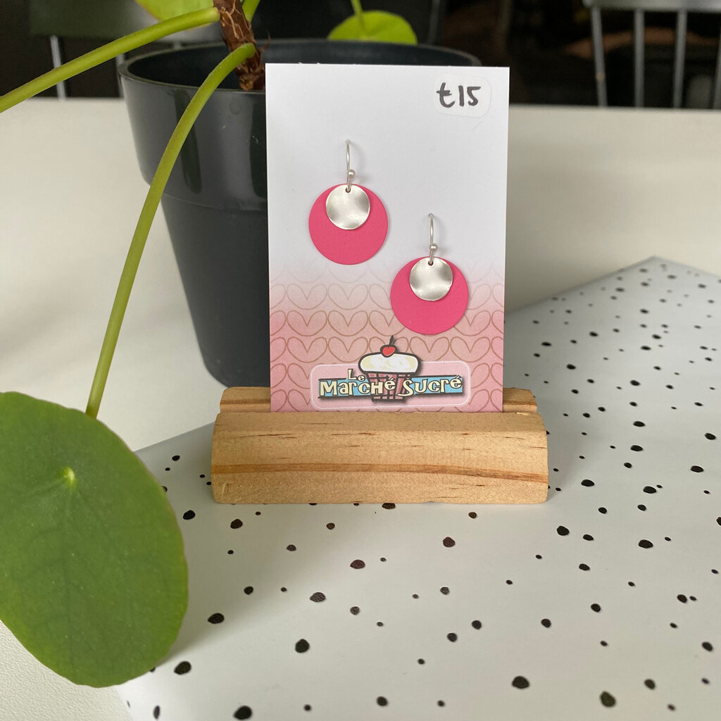 le marché sucré Le marché sucré: oorbellen - zilver + roze