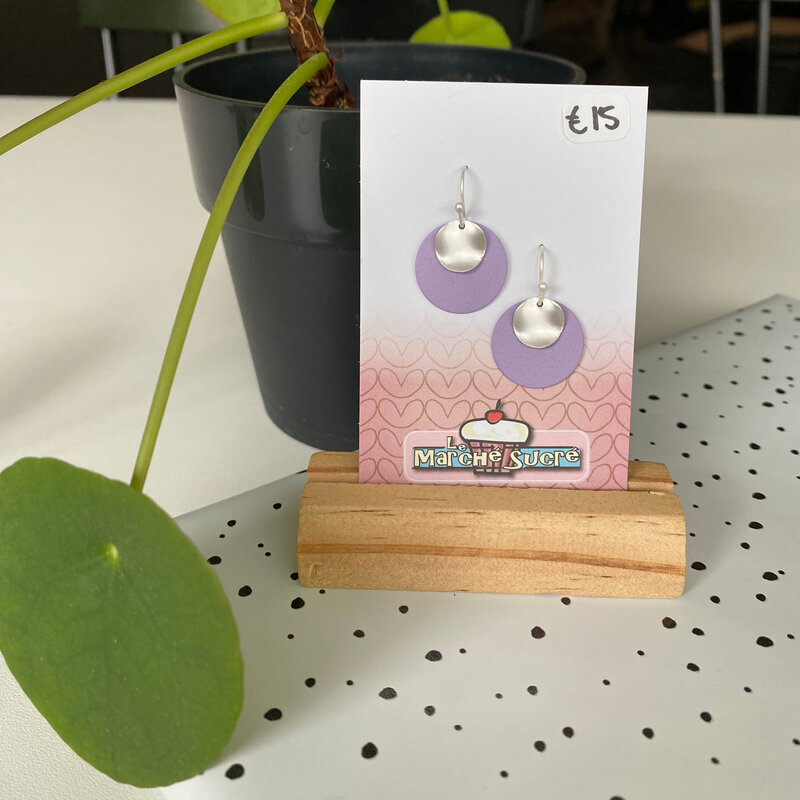 le marché sucré Le marché sucré: oorbellen - zilver + paars