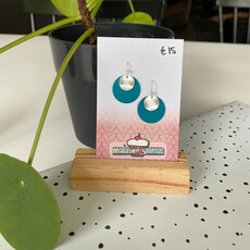 le marché sucré Le marché sucré: oorbellen - zilver + petrol
