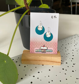 le marché sucré Le marché sucré: oorbellen - zilver + petrol