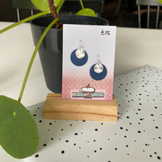 le marché sucré Le marché sucré: oorbellen - zilver + donkerblauw
