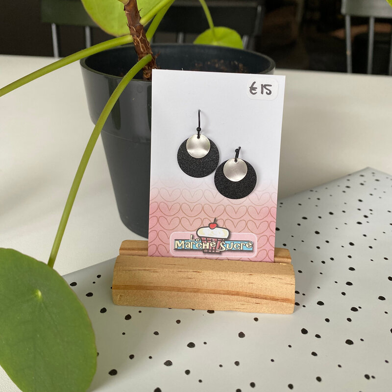 le marché sucré Le marché sucré: oorbellen - zilver + zwart