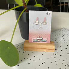 le marché sucré Le marché sucré: oorbellen - zilver + lichtroze