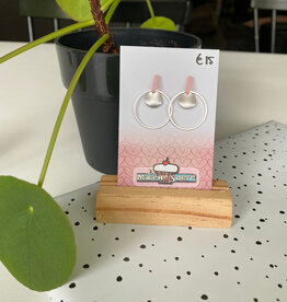 le marché sucré Le marché sucré: oorbellen - zilver + lichtroze