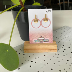 le marché sucré Le marché sucré: oorbellen - goud + lichtroze