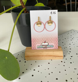 le marché sucré Le marché sucré: oorbellen - goud + lichtroze