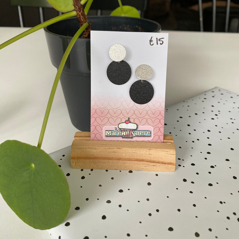 le marché sucré Le marché sucré: oorbellen - zwart + zilver