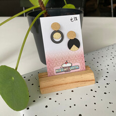 le marché sucré Le marché sucré:  oorbellen - goud + zwart