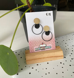 le marché sucré Le marché sucré:  oorbellen - goud + zwart