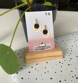 le marché sucré Le marché sucré:  oorbellen - goud + zwart