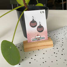 le marché sucré Le marché sucré:  oorbellen - zwart + lichtroze