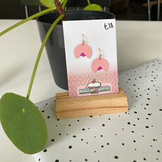 le marché sucré Le marché sucré:  oorbellen - goud + lichtroze + felpaars