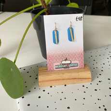 le marché sucré Le marché sucré:  oorbellen - goud + blauw