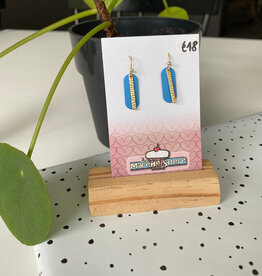 le marché sucré Le marché sucré:  oorbellen - goud + blauw