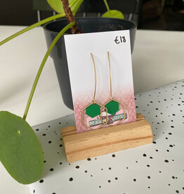 le marché sucré Le marché sucré:  oorbellen - goud + groen