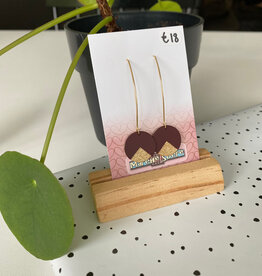 le marché sucré Le marché sucré:  oorbellen - goud + aubergine