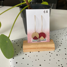 le marché sucré Le marché sucré:  oorbellen - goud + bordeaux