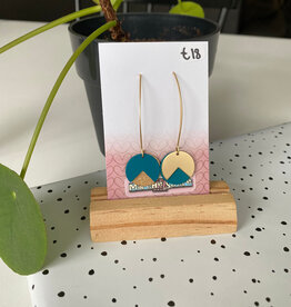 le marché sucré Le marché sucré:  oorbellen - goud + petrol