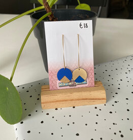 le marché sucré Le marché sucré:  oorbellen - goud + blauw