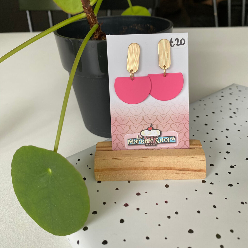 le marché sucré Le marché sucré: oorbellen - goud + roze