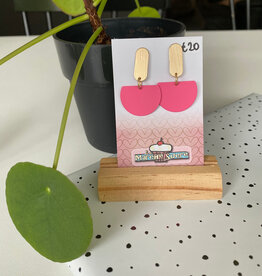 le marché sucré Le marché sucré: oorbellen - goud + roze