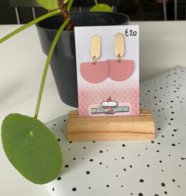 le marché sucré Le marché sucré: oorbellen - goud + lichtroze