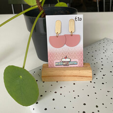 le marché sucré Le marché sucré: oorbellen - goud + lichtroze