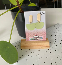 le marché sucré Le marché sucré: oorbellen - goud + lichtgroen