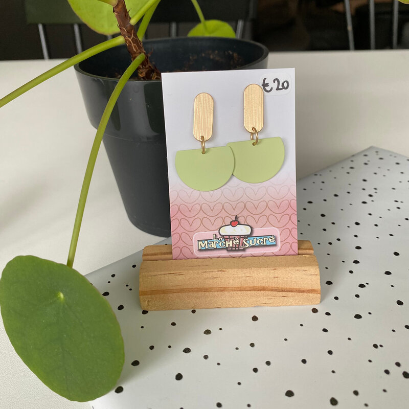 le marché sucré Le marché sucré: oorbellen - goud + lichtgroen