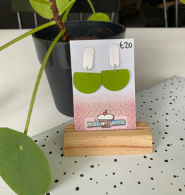 le marché sucré Le marché sucré: oorbellen - zilver + groen