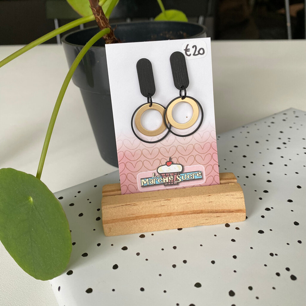 le marché sucré Le marché sucré: oorbellen - zwart + goud