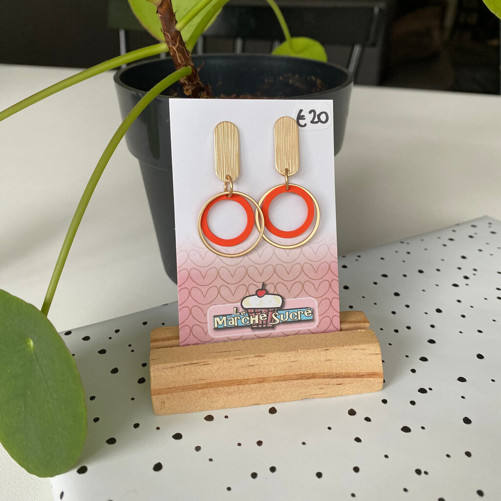 le marché sucré Le marché sucré: oorbellen - oranje + goud