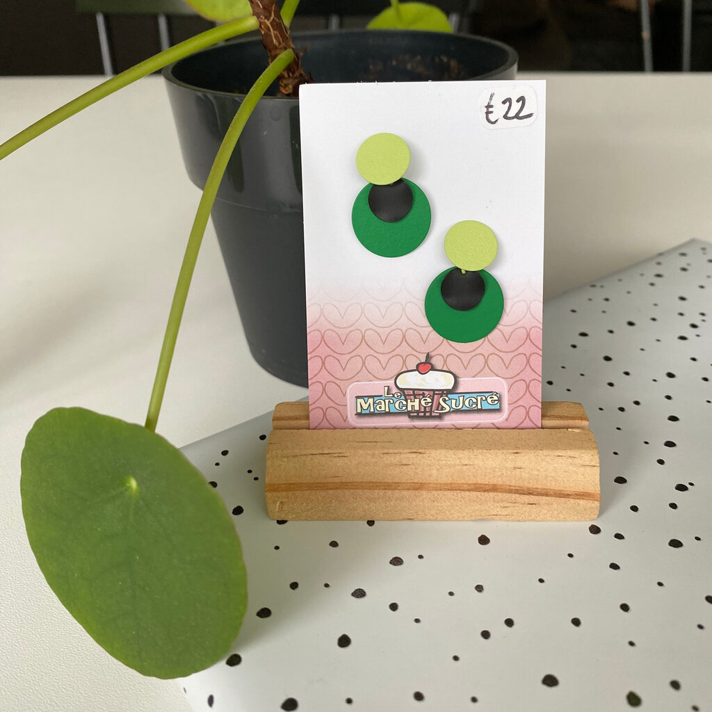 le marché sucré Le marché sucré: oorbellen - zwart en groen