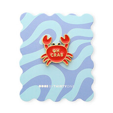 Betaalbare kralen BK: Pin - "Oh crab" op kaartje