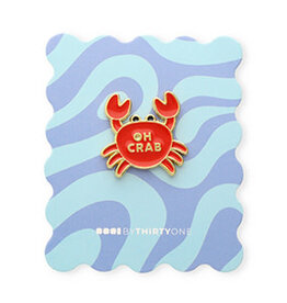 Betaalbare kralen BK: Pin - "Oh crab" op kaartje