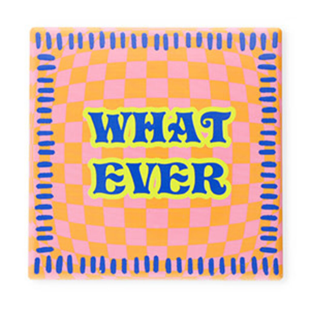 Betaalbare kralen BK: Tegeltje met tekst "What ever"