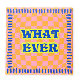 Betaalbare kralen BK: Tegeltje met tekst "What ever"